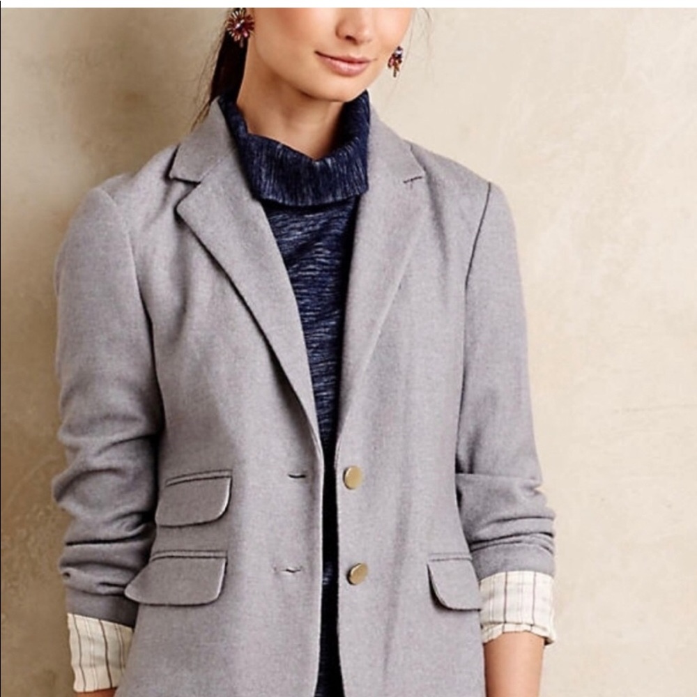 Anthropologie Cartonnier Gray wool Blazer